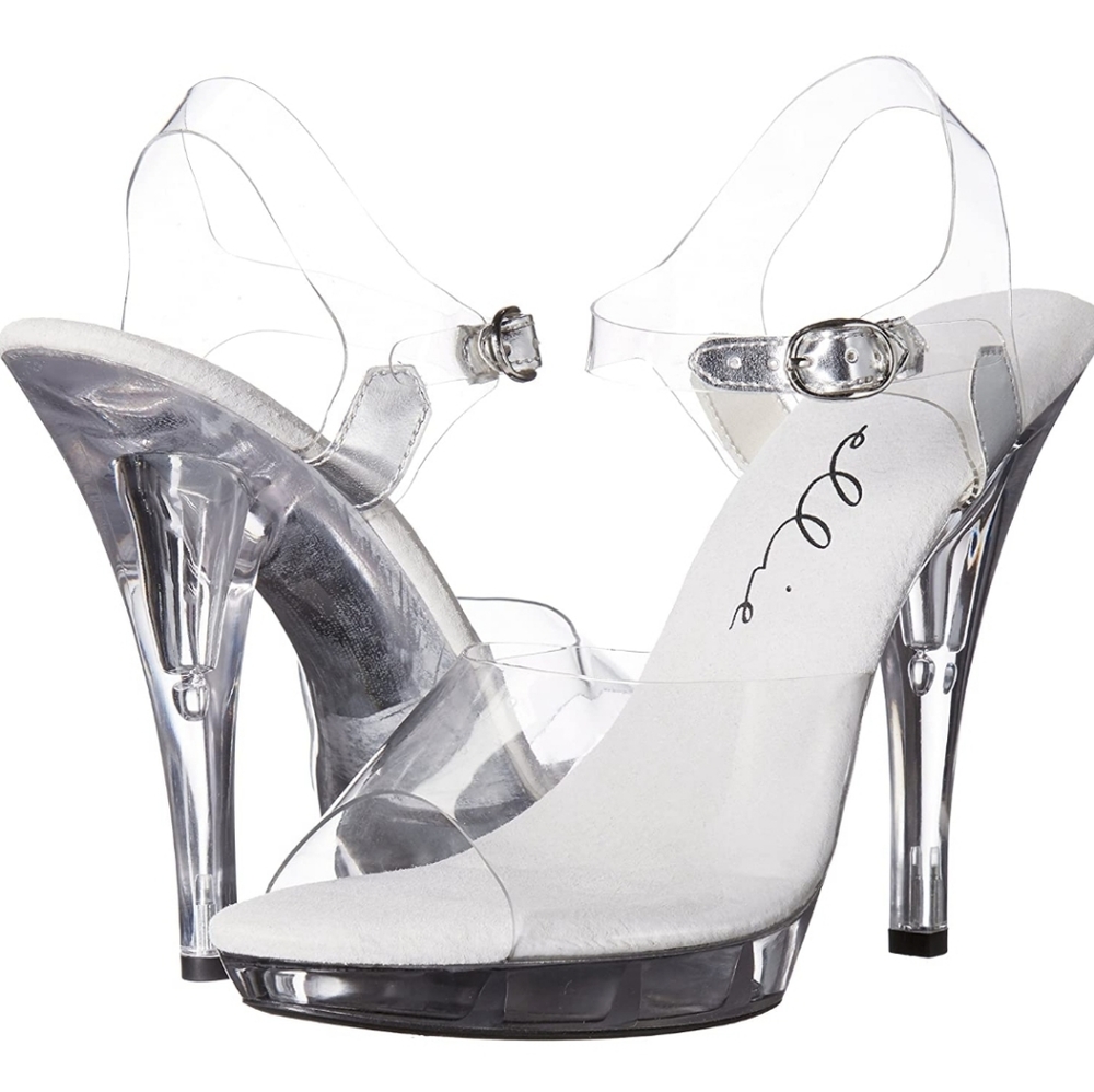 ELLIE Brook Clear 5" Heel Sandal